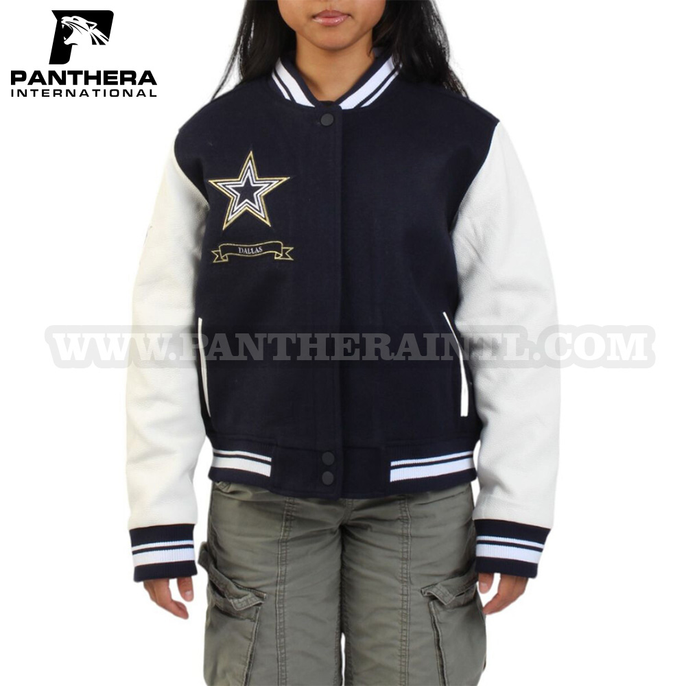 A Plus Quality Blue Ladies Varsity Jacket