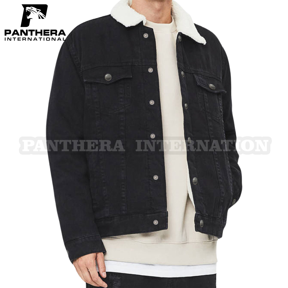 Attractive Look Denim Jacket With White Sherpa