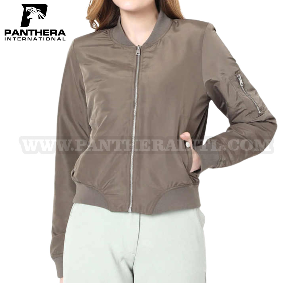 Breathable Material Women Bomber Jacket Casual Wear