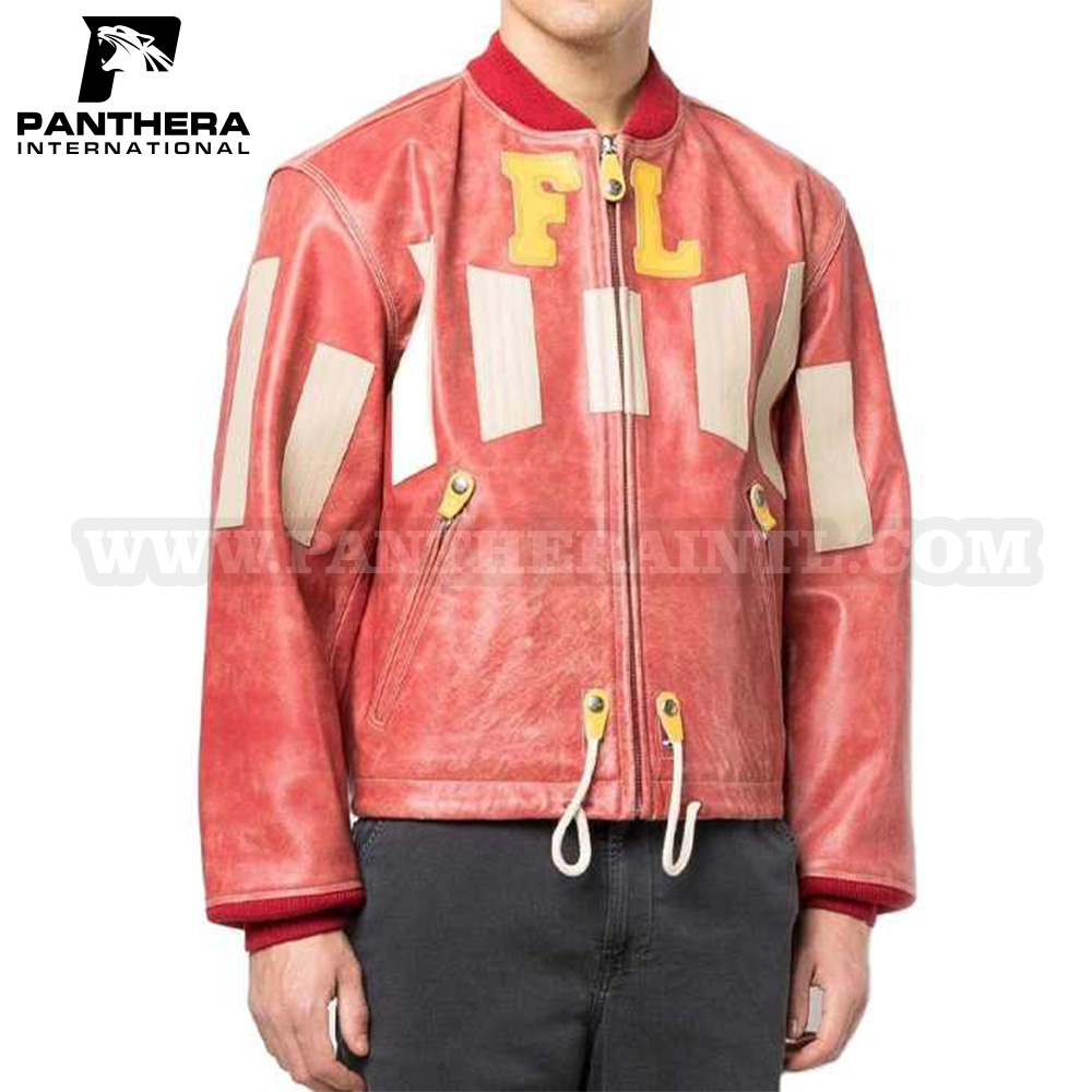 Embroidery Logo Bomber Jacket Rib Collar Zip Up Oversize Waterproof