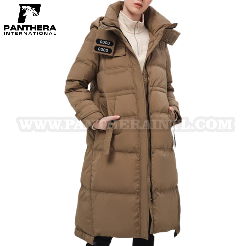 Hooded Long Jacket with Adjustable Drawstring