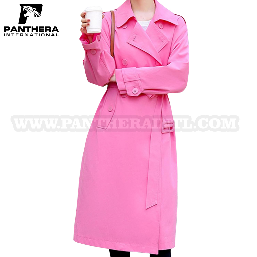 Overcoat Spring Fall Fashion Windbreaker Jacket with Belt,