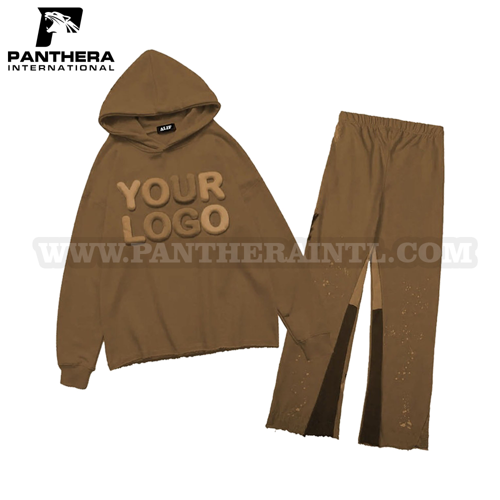 Puff Printing Hoodie Set (2)