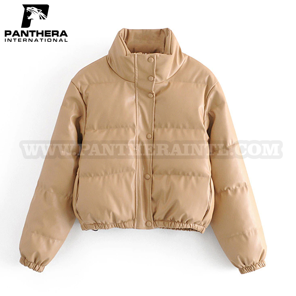Top Premium Quality for Women leather puffer jacket faux PU Leather